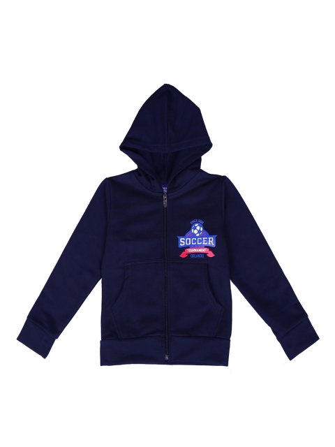 

SWEET ANGEL Kids Navy Blue Solid Hooded Sweatshirt