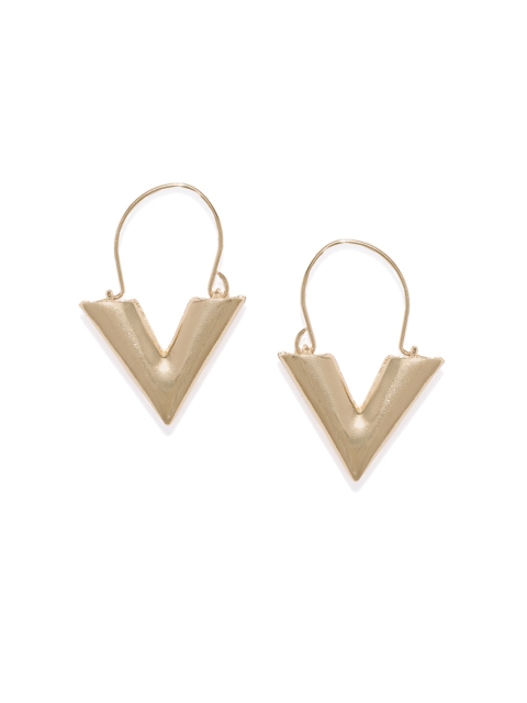 

OOMPH Gold-Toned Handcrafted Triangular Drop Earrings