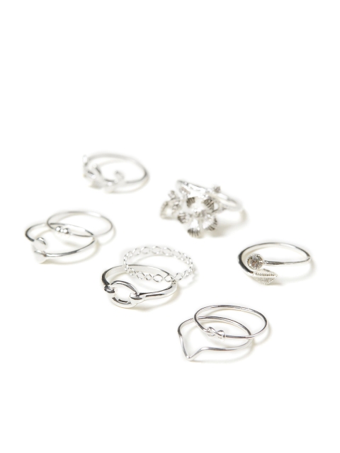 H&M Women Silver-Toned 9-Pack Rings