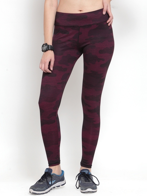 

Boston Club Women Burgundy Printed Skinny-Fit Tights