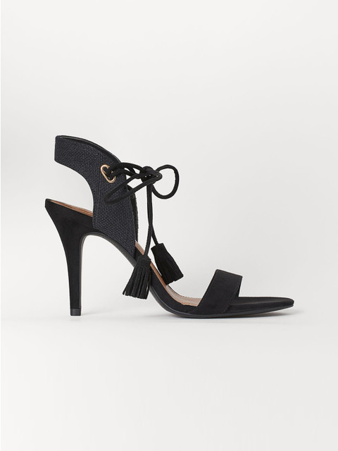 

H&M Women Black Sandals With Ties