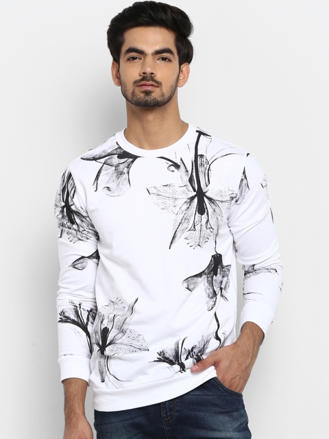 

Mufti Men White & Black Printed Sweatshirt