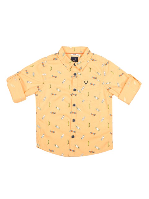 

Allen Solly Junior Boys Yellow Regular Fit Printed Casual Shirt