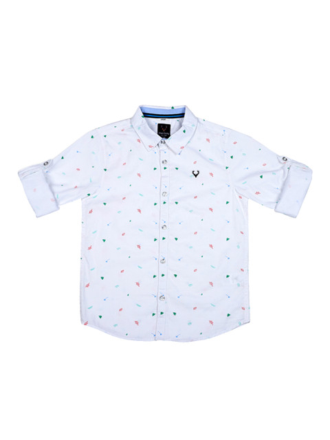 

Allen Solly Junior Boys White Regular Fit Printed Casual Shirt