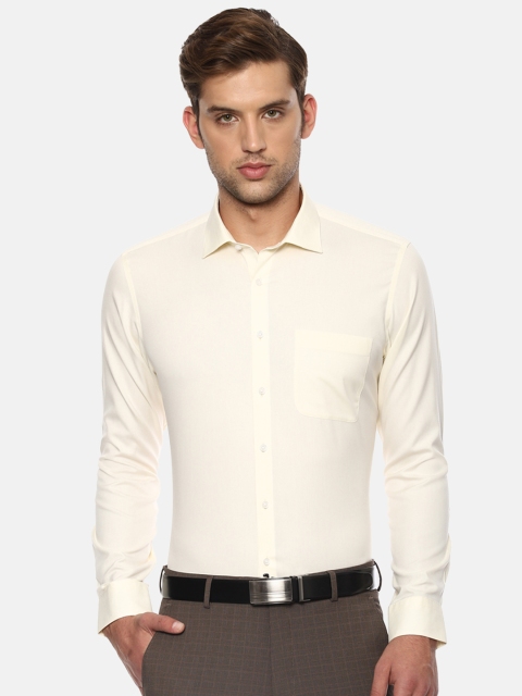 

Van Heusen Men Cream-Coloured Slim Fit Solid Formal Shirt