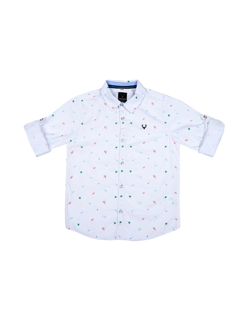 

Allen Solly Junior Boys White Classic Regular Fit Printed Casual Shirt