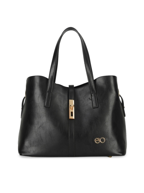 

E2O Black Textured Handheld Bag
