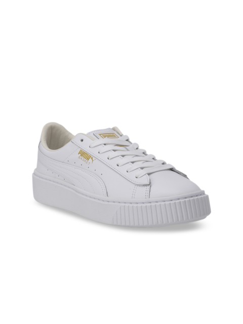 

Puma Women White Basket Platform Core Sneakers