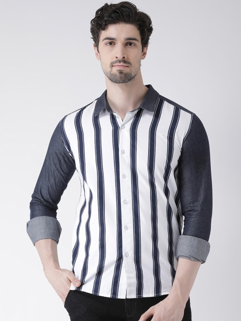 

REALM Men Multicoloured Slim Fit Striped Casual Shirt, Multi