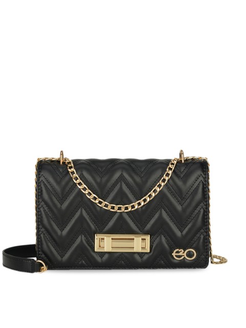 

E2O Black Textured Sling Bag