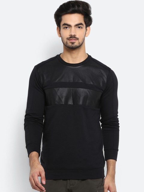 

Mufti Men Black Solid Sweatshirt