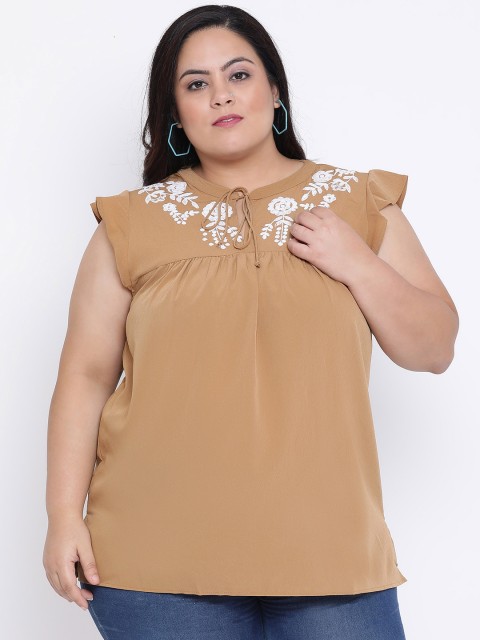 

Oxolloxo Women Brown Solid A-Line Top