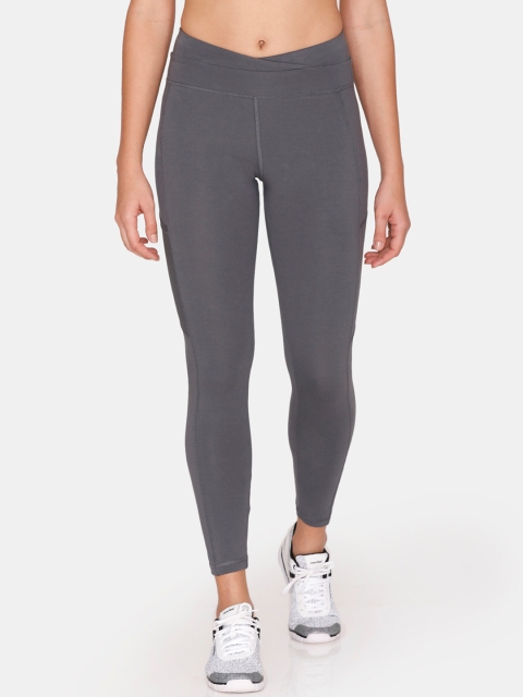 

Zelocity Women Grey Solid Skinny-Fit Tights