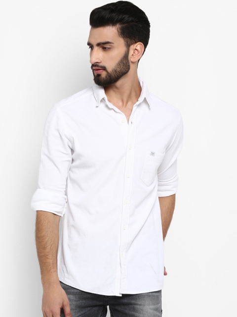 

Mufti Men White Slim Fit Solid Casual Shirt