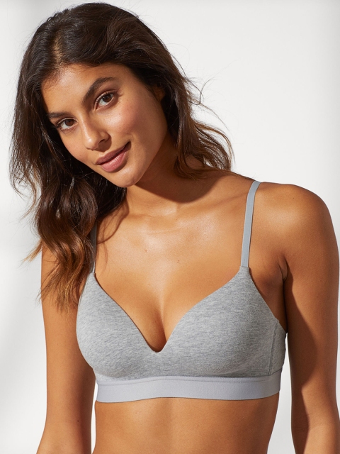 

H&M Women Grey Solid Non-Wired Cotton Bras