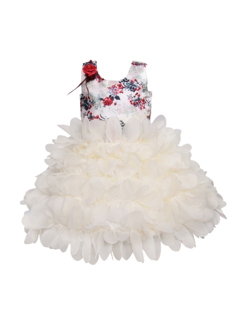 

Wish Karo Girls White Fit and Flare Dress