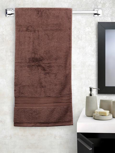 

Trident Unisex Brown Solid Cotton Bath Towel