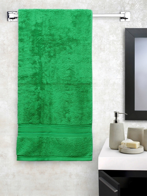 

Trident Unisex Green Solid Cotton Bath Towel