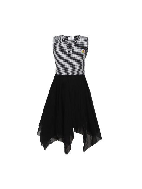 

Aarika Girls Black & White Fit and Flare Dress