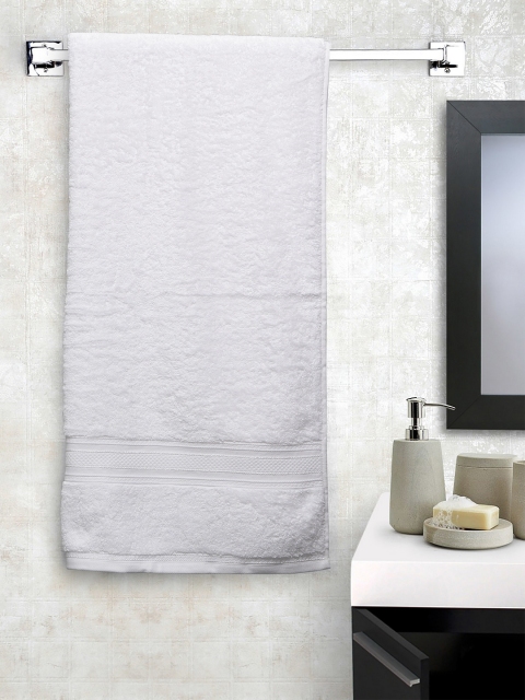 

Trident Unisex White Solid Cotton Bath Towel