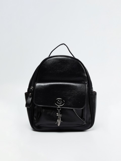 

Ginger by Lifestyle Women Black Textured Backpack