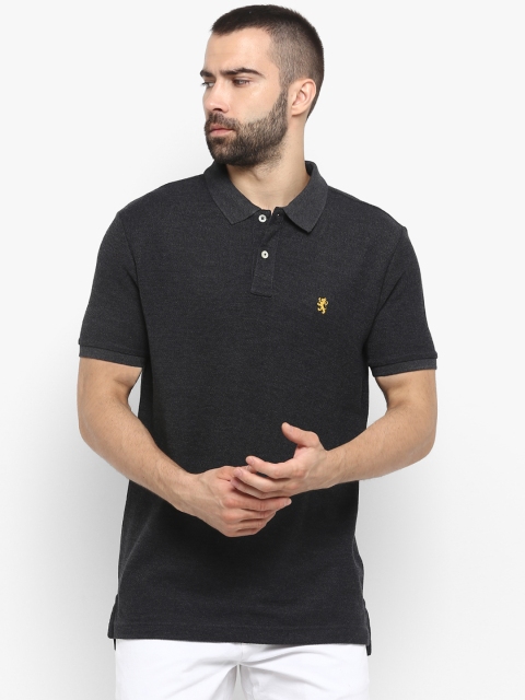 

Red Tape Men Charcoal Grey Solid Polo Collar T-shirt