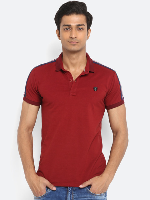 

Mufti Men Maroon Solid Polo Collar Pure Cotton T-shirt