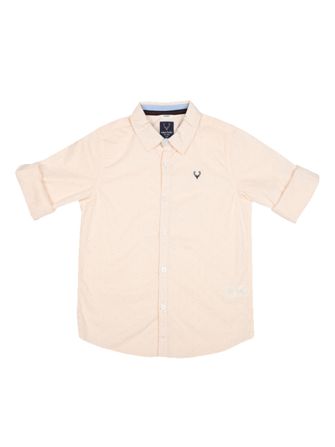 

Allen Solly Junior Boys Cream-Coloured Regular Fit Printed Casual Shirt