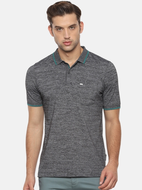 

Van Heusen Men Charcoal Grey Solid Polo Collar T-shirt
