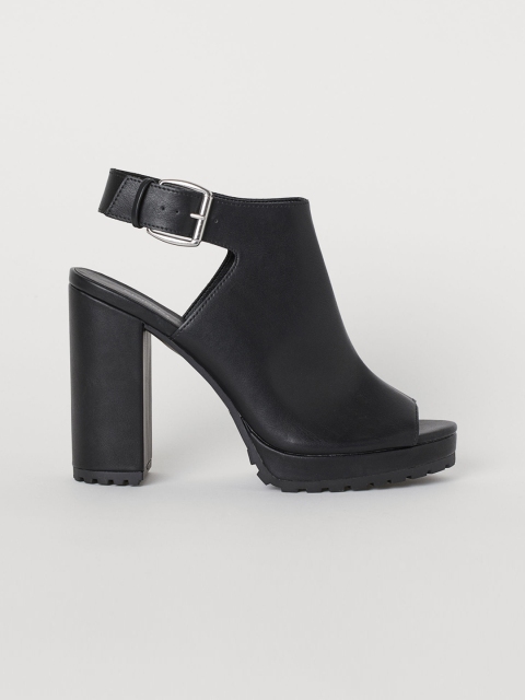 

H&M Women Black Chunky-Soled Sandals