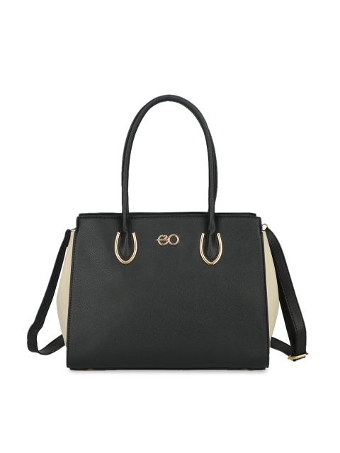 

E2O Black Colourblocked Handheld Bag