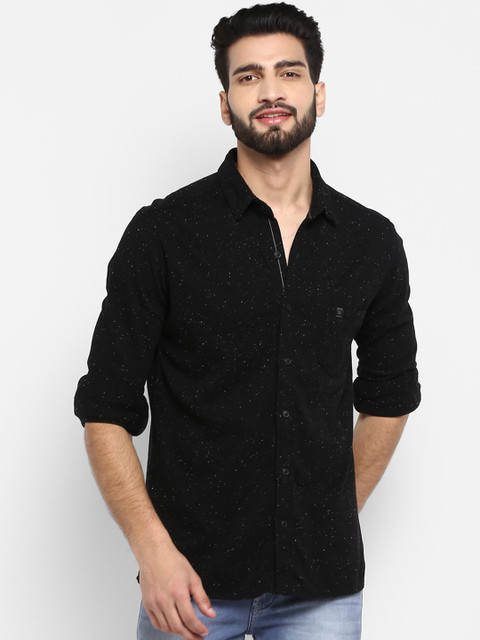 

Mufti Men Black Slim Fit Solid Casual Shirt