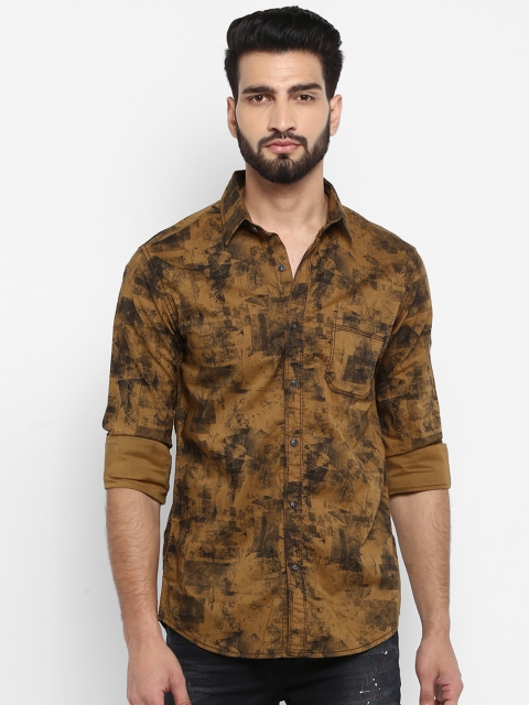 

Mufti Men Khaki & Black Slim Fit Printed Casual Shirt