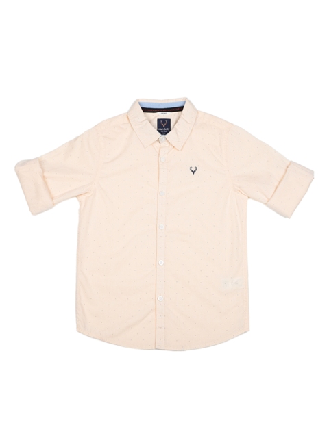 

Allen Solly Junior Boys Cream-Coloured Regular Fit Printed Casual Shirt