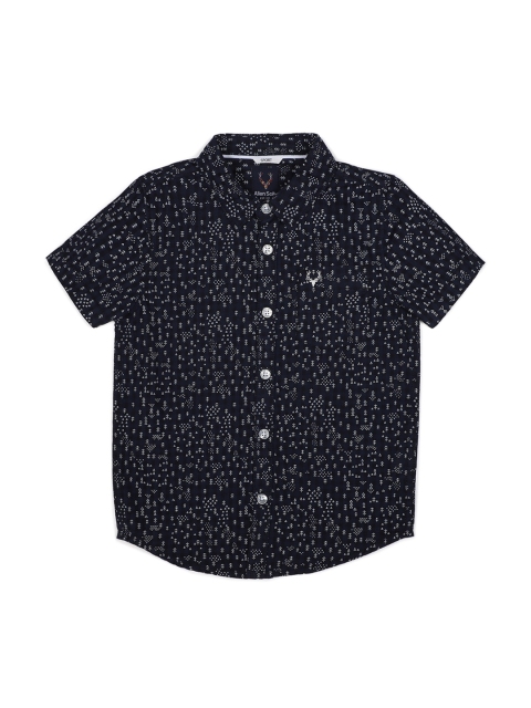 

Allen Solly Junior Boys Navy Blue & Beige Regular Fit Printed Casual Shirt