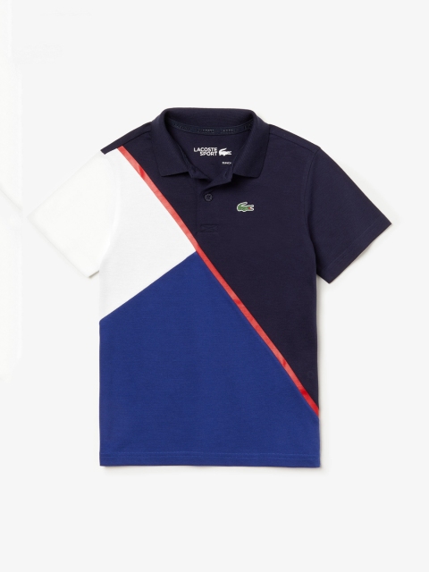 

Lacoste Boys Blue & Black Sport Colourblocked Ultra Light Cotton Tennis Polo