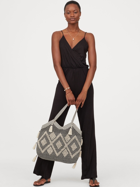 

H&M Women Black Solid V-neck Jumpsuit