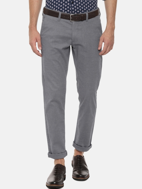 

Van Heusen Sport Men Grey Slim Fit Self Design Regular Trousers