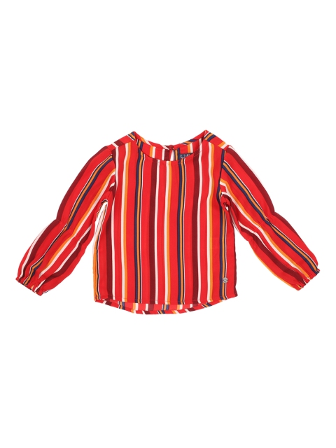 

Allen Solly Junior Girls Red & Yellow Striped Top