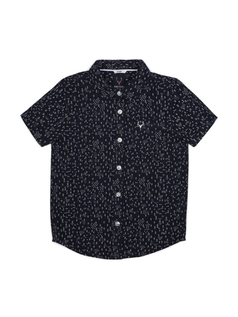 

Allen Solly Junior Boys Navy Blue & Grey Regular Fit Printed Casual Shirt