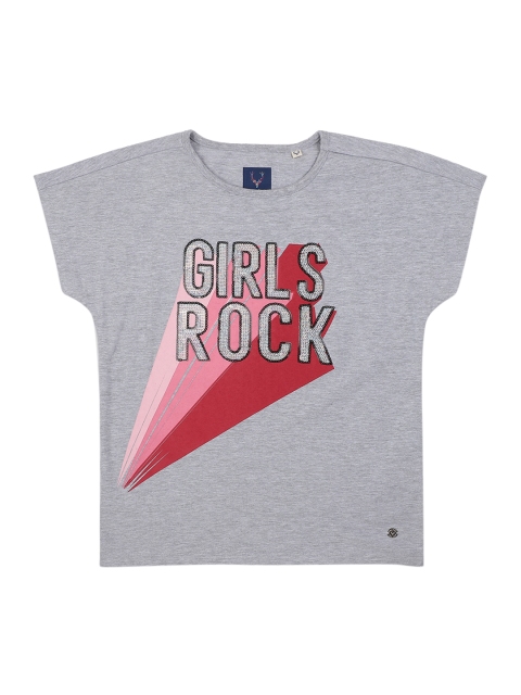 

Allen Solly Junior Girls Grey Printed Top