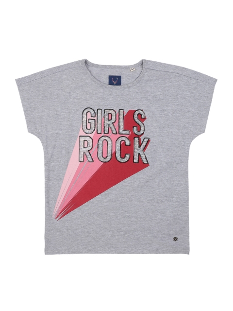 

Allen Solly Junior Girls Grey Printed Top