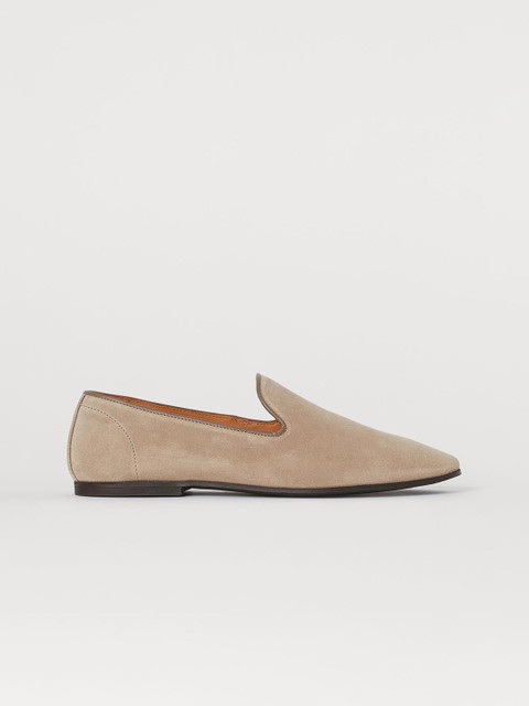 

H&M Women Beige Suede Loafers