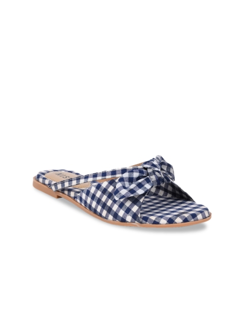 

GNIST Women Blue & White Printed Open Toe Flats