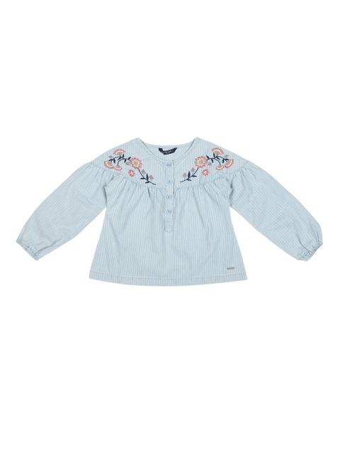 

Allen Solly Junior Girls Blue Striped A-Line Top