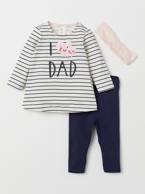 

H&M Girls 3-Piece Jersey Set, White