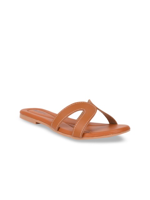 

GNIST Women Tan Solid Open Toe Flats