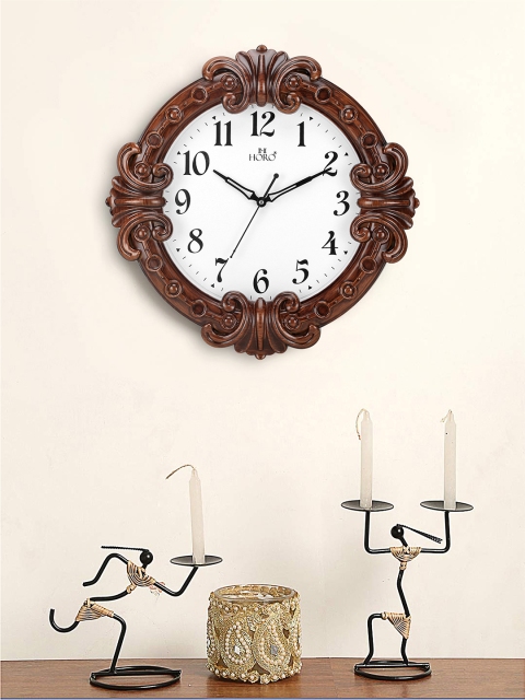 

Horo White Hand-Painted Geometric Solid Analogue Wall Clock (30.48 cm x 30.48 cm)