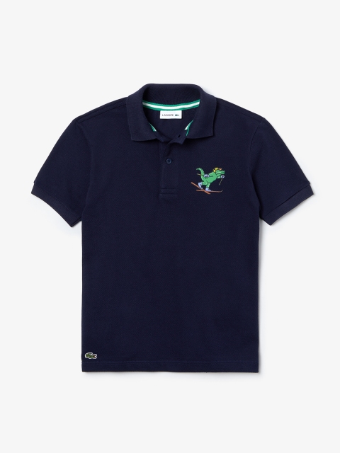 

Lacoste Boys Navy Blue Solid Polo Collar T-shirt