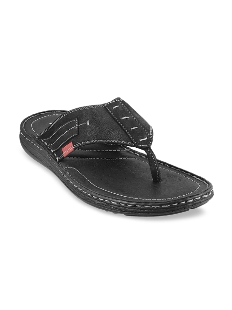 

Metro Men Black Leather Sandals